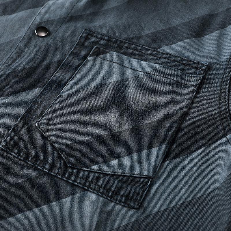 American Workwear Denim Shirt Men's Long-sleeved Casual Spring and Summer Retro Trendy Top