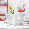 Creative Twist Glass Vase Hydroponic Flower Pots Desk Decoration Artificial Flower Decorative Floral Arrangement Colorful Vases
