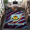 Crystal Velvet Rug Burnley Football Print Custom Name Text Floor Mat Home Decor