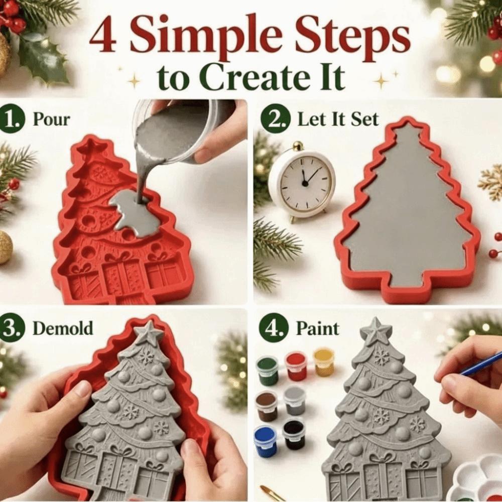 Resin Casting Christmas Tree Mold 3D Printing Design 3D Casting Mold Christmas Party