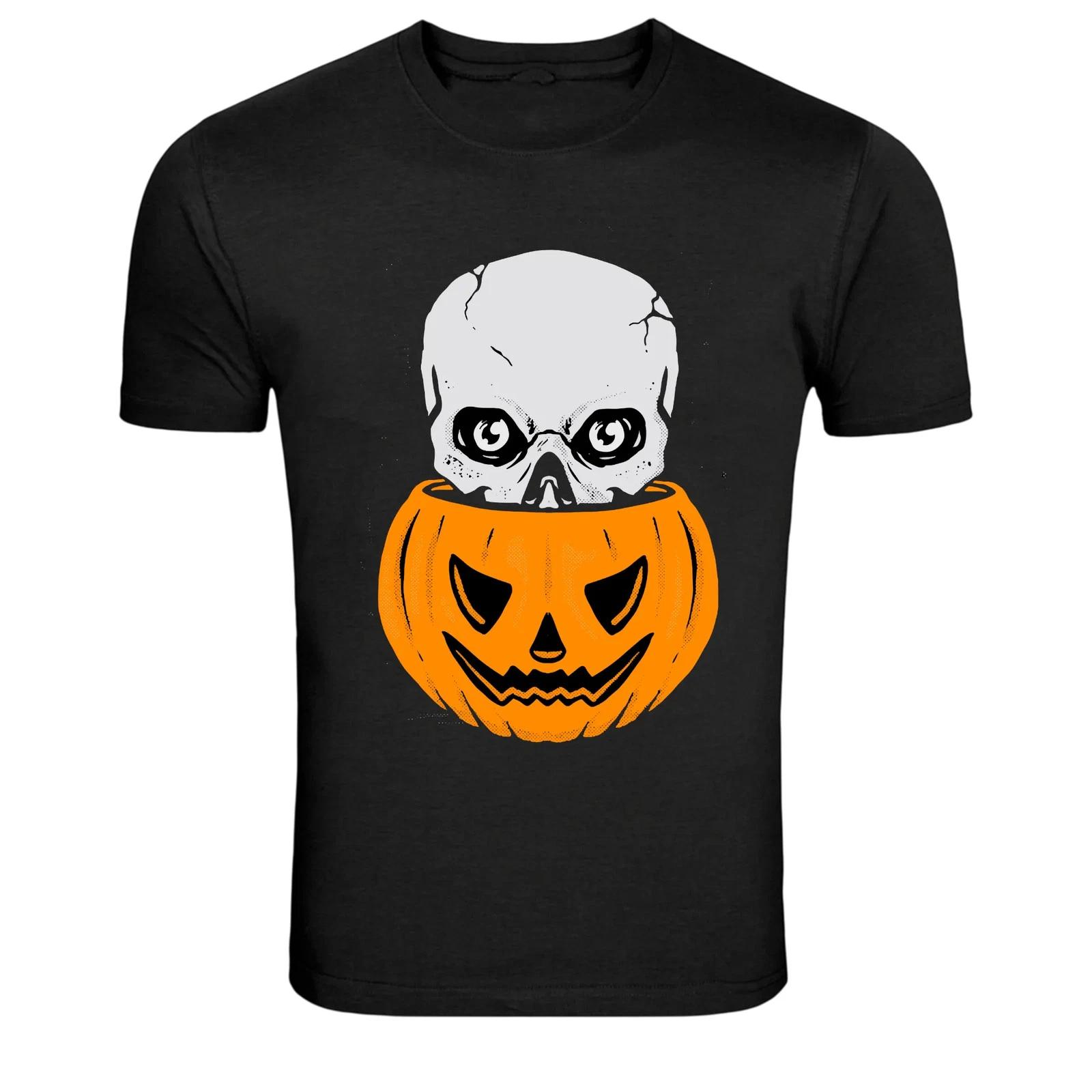 Halloween Skull Pumpkin Horror Graphic T-Shirt S