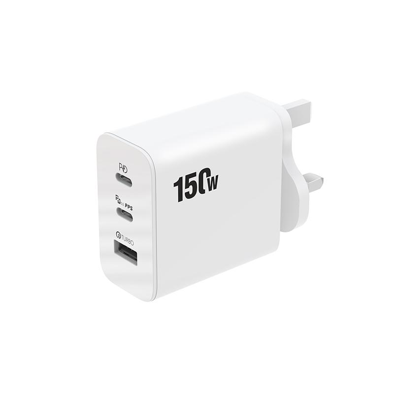 Caricabatterie super rapido da 150 W, ricarica ultra rapida, 3 porte PD tipo C per iPhone, Samsung, Xiaomi