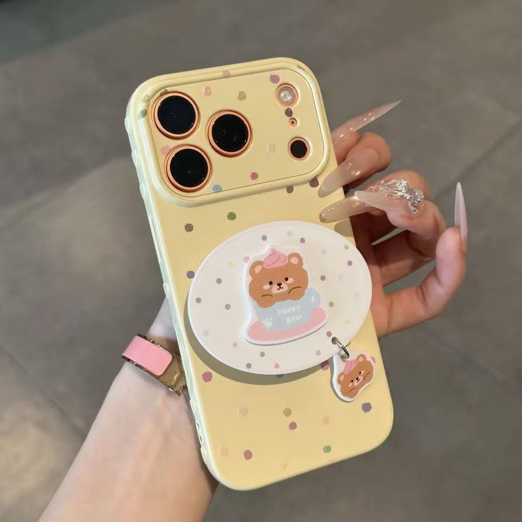 Cute Doll Bracket Is Suitable for Apple 17promax Mobile Phone iphone16Pro Love Window Mobile Phone Case