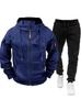 Men's Plus Size Casual Loose Zipper Hoodie Cardigan Sweatshirt Sports Set
