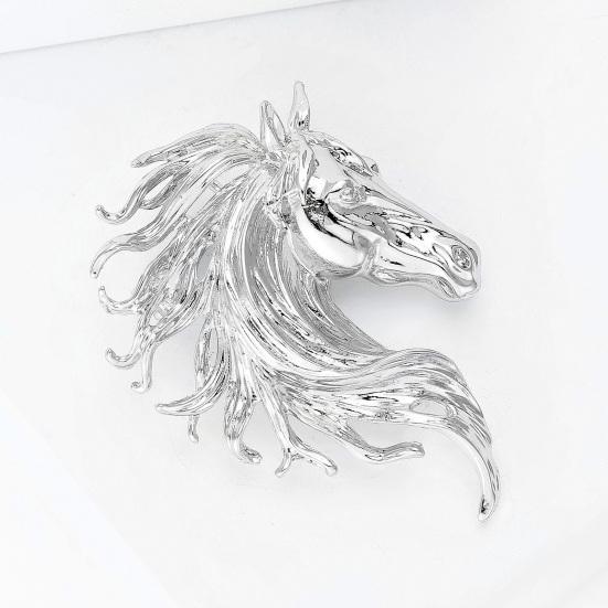 Brooch Pin Retro Style Horse Head Design Anti-oxidation Anti-rust Brooch Sweaters Hats Bags Fashion Accessory