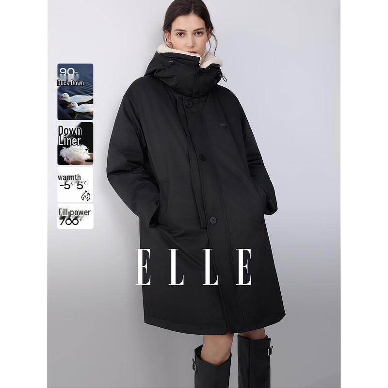 ELLE Women s 90% Duck Down Mid-length Winter Jacket M