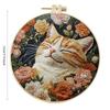 1 buc Kit Artizanat DIY din Pânză cu Broderie Model Pisică cu Unelte