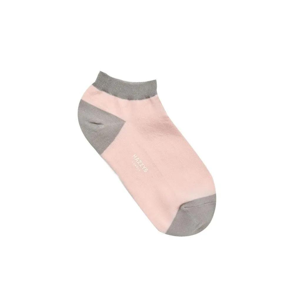 HISS5F004WT_Women's Puppy Cotton Blend Color Block Ankle Socks 3-Piece Set