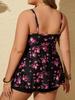 New Women's European-American Plus Size Conservative Two-Piece Skirted Swimsuit - Slimming & Tummy Concealing