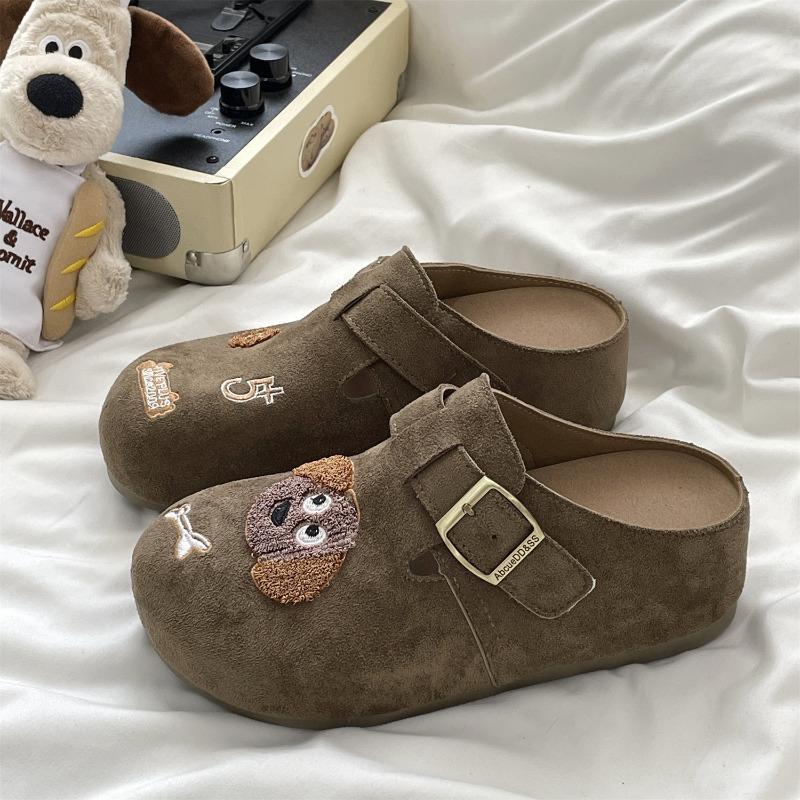 New products are on sale in autumn, new retro thick-bottomed lazy one-pedal bag head and half slippers 5907