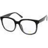 [One Colors] Men's Big Frame Wellington Sunglasses with UV Protection, Unisex, Size F, Black X Clear (5)