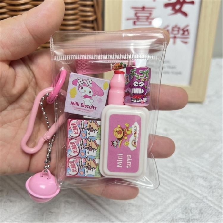 Tiny Food Themed Twist Egg Keychain Plastic Pendant Cute Backpack Charm Surprise Collectible Gift For Teens