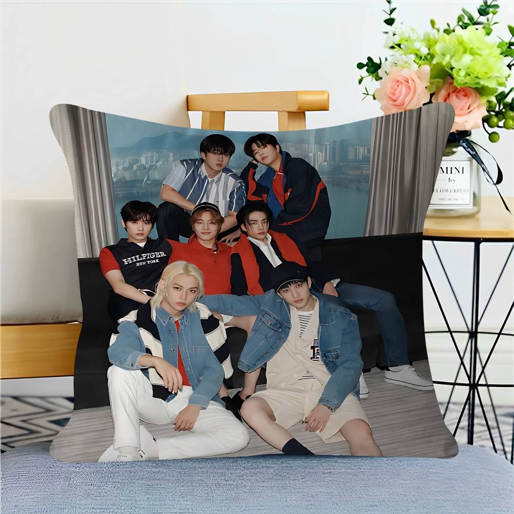 

Kpop S-Stray K-Kids Cushion Cover Car Throw Pillow Case For Sofa Car Christmas Gift 40x40cm 45x45cm 12x12Inch