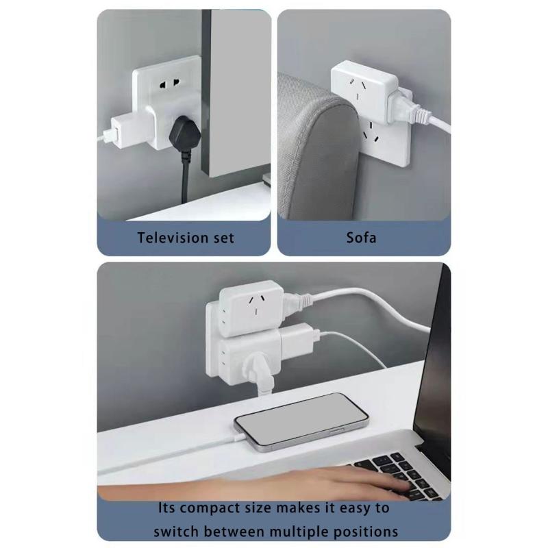 Space Saving Socket Extender 2Pin to 3Pin/2Pin Socket Transition Safe Electrical Accessory Household Travel Essential