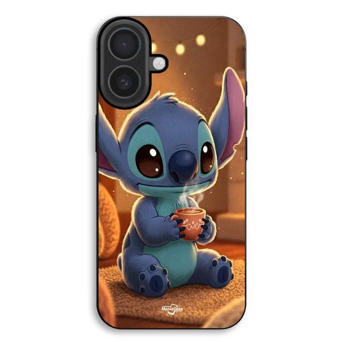 Coque Pour iPhone 17 Stitch mignon café marron