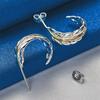 925 Sterling Silver Exquisite Feather Stud Earrings for Women Fashion Wedding Party Charm Gift Jewelry