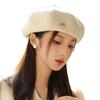 Korean Casual Bow Beret Women's Autumn and Winter New Style Face-showing Small Pumpkin Hat Warm and Versatile Octagonal Bud Hat