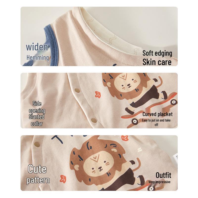 Double-Layer Pure Cotton Baby Cardigan: Winter Vest for Boys & Girls
