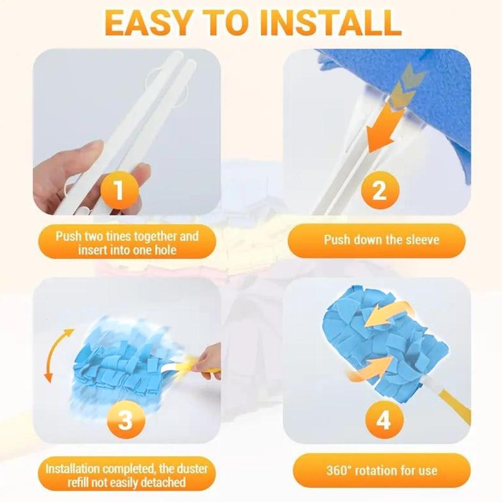 Cleaning Duster 5 Replacement Heads Reusable  Dust Brush Flexible Dust Cleaner Gap Dust Removal Household Cleaning Tools