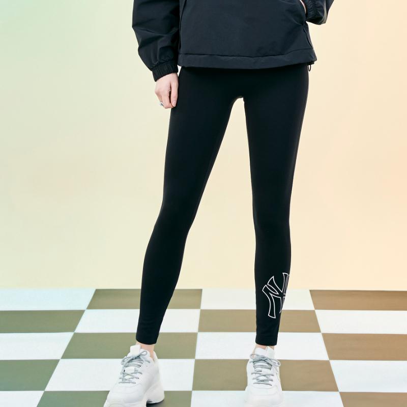 New MLB Base Logo Leggings Women's Black 3FLGB012N-50BKS