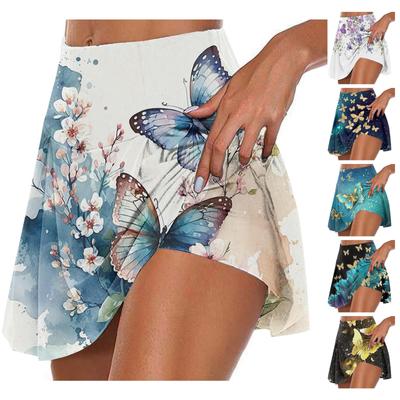 Sportliche, dehnbare, plissierte Tennisröcke für Damen, Lauf-Yoga-Innenshorts, elastische Sport-Golf-Skorts
