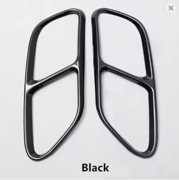 For A5 A4 B9 2020-2024 Stainless Steel Black Car Tail Exhaust Pipes Tail Throat Frame Cover Trim Car Accessories