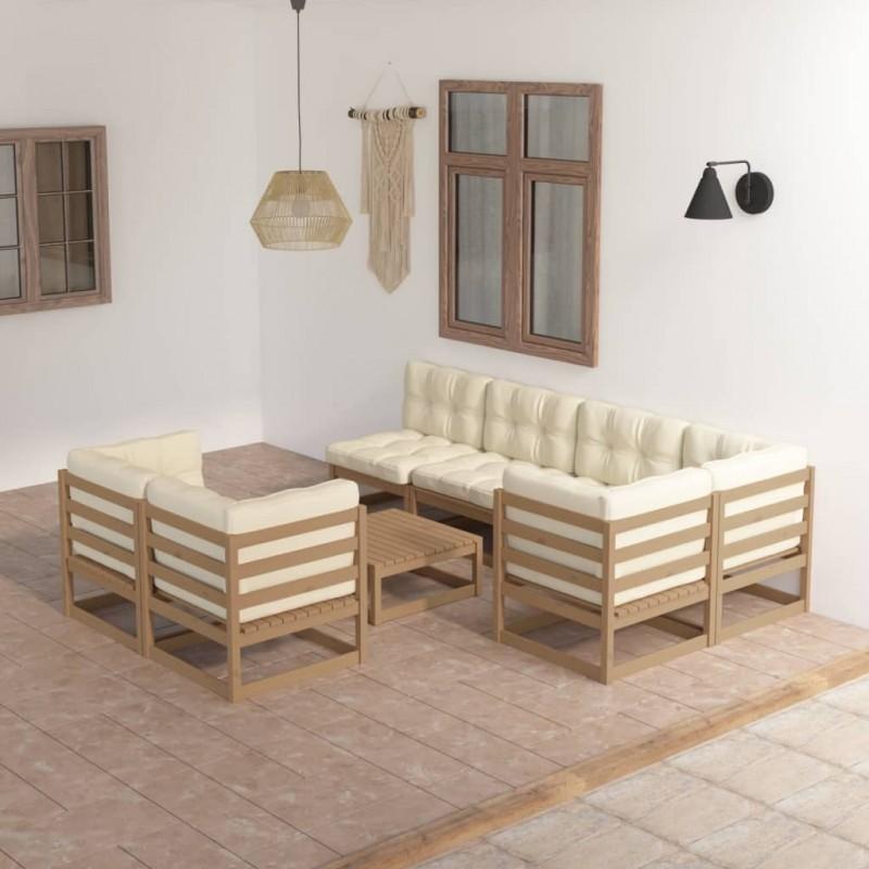 Day and Night - Day and Night Garden Furniture 8 Pieces and Cushions Solid Pine Wood