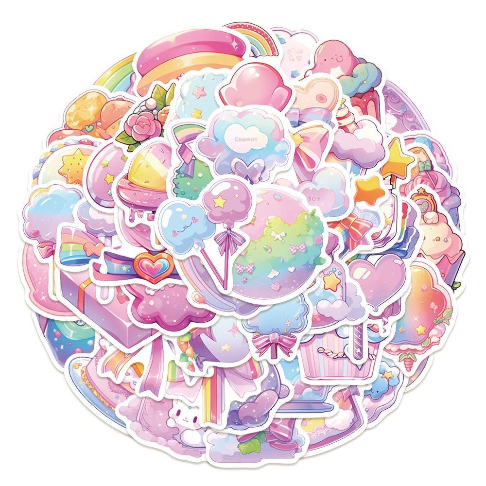 1set Pink Cute Candy Small Objects Cartoon Account Stickers Luggage Notebook Water Cup Mobile Phone Stickers