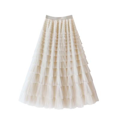 Woman's Skirt Mesh Skirt Birthday Party Holiday Party Dancing Swing Cake Skirt Slim Long Skirt
