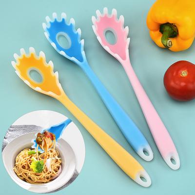 Spaghetti-Löffel, Nudellöffel, lebensmittelecht, hochtemperaturbeständig, gezahnt, rutschfest, hohler Flüssigkeitsfilter, keine Verformung