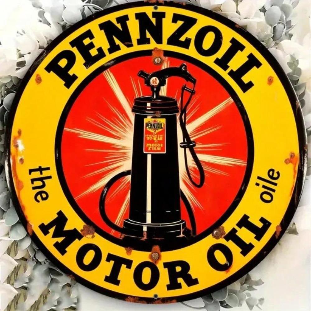 Vintage Metal Tin Sign 8x12 Inch Garage Oil Brand Wall Art Retro License Plate Style