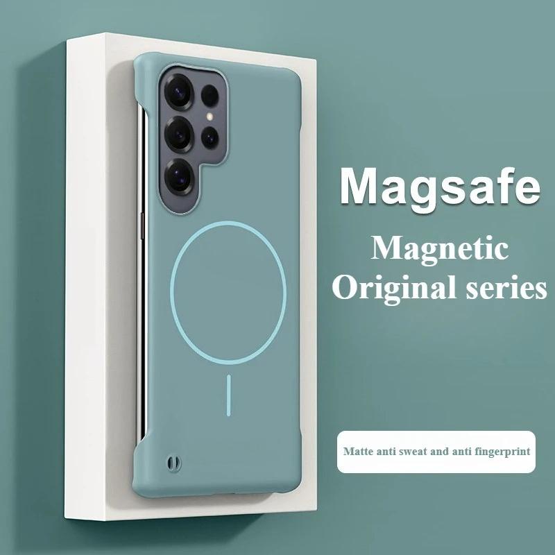 

Ultra Thin Frameless Matte Anti-fall Case for Samsung Galaxy S25 Edge S24 FE S23 S22 Ultra Plus for Magsafe Charge Protect Cover Galaxy S23