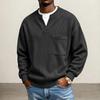 Sweatshirt en velours côtelé à col en V avec poche pour homme, pour un style décontracté de tous les jours