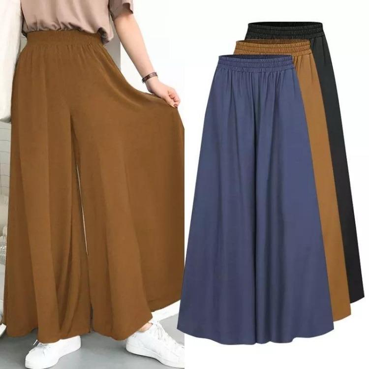Damen Übergröße Damen Weite Hosen Einfarbige Hosen in voller Länge Mode Frühling Herbst Band