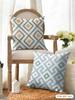 Geometric Diamond Pattern Cushion Cover Natural Linen Organic Fabric Double-Sided Printing Breathable Perfect For Home Decor