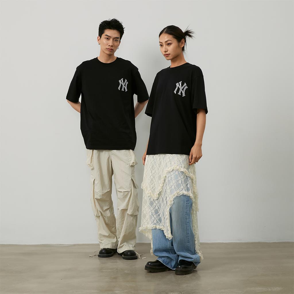 New MLB Checkerboard T Shirts Unisex Black 3ATSO0243-50BKS