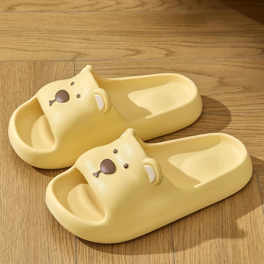 Cute Bear Children Home Slippers Beach Thick Bottom Summer Slides Cartoon Comfortable Non-Slip Slippers Indoor Outdoor Men Bathroom Slippers