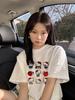 Pure Cotton White KT Cat Print Short-sleeve T-shirt for Women, New Summer Loose Plus-size Half-sleeve Design Niche Top