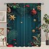 Christmas Pine Bulb Printed Curtains   Pole Bag Curtains   Christmas Decorations   Home Decorations   Room Decorations