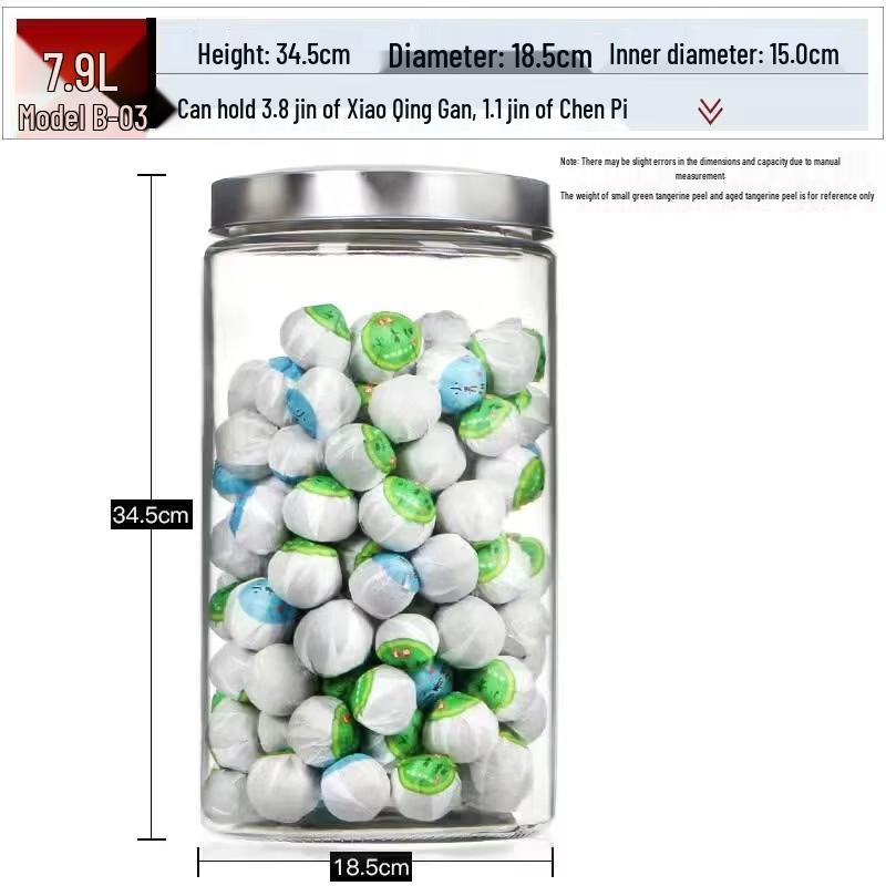 ZISIZ Large Capacity Transparent Glass Storage Jar