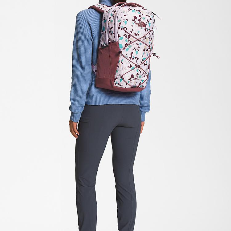 The North Face Jester 22L Large Capacity Logo Backpack Outdoor Bag Recycled Polyester Stone Print White Brown Women backpack NF0A3VXG-94P