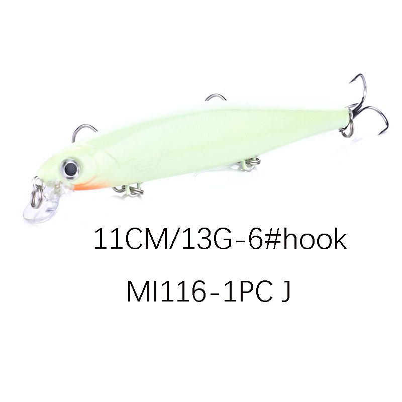 

11cmSuspended Submerged Minnow Lure13gLong-distance Projection Type6No. Hook Short Tongue Board Bass and Mandarin Fish Special L 11cm-13g