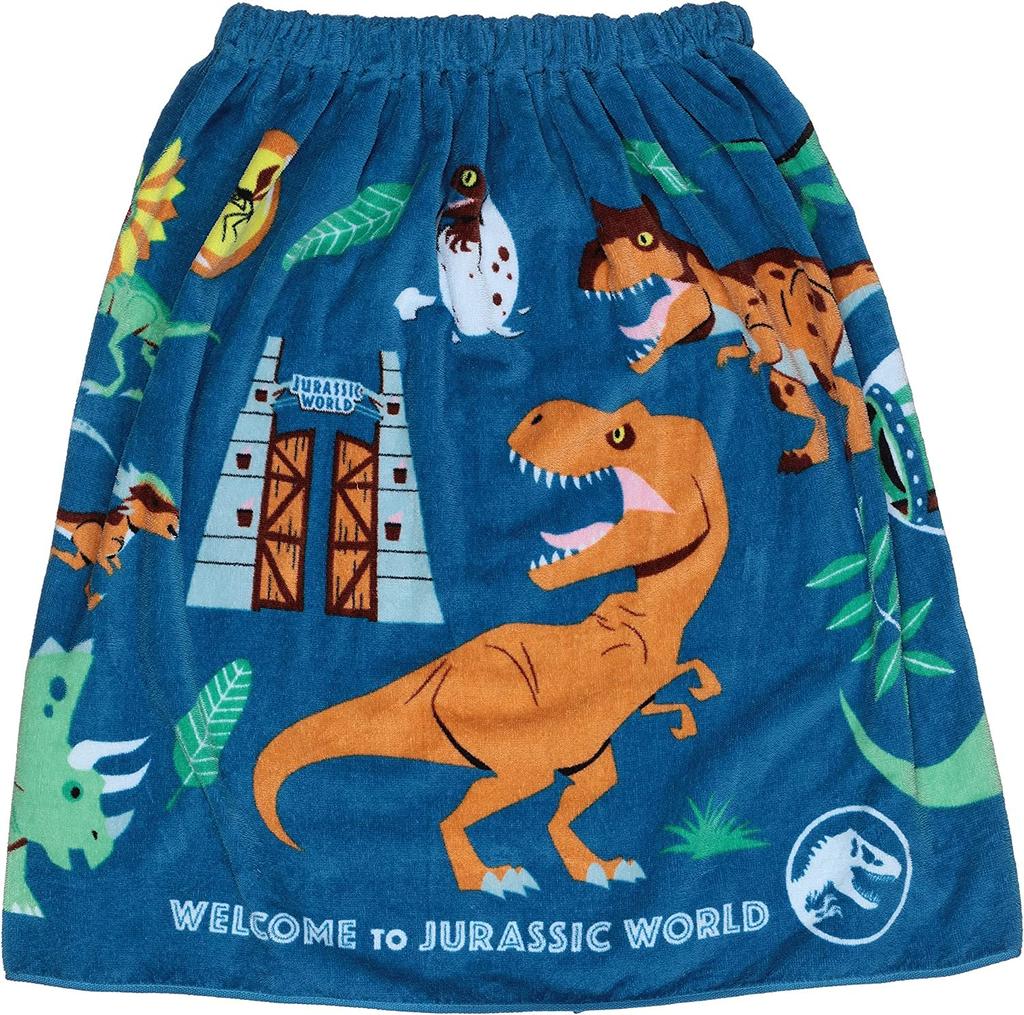 Marushin Jurassic World Wrap 60cm Wearable Bath Wrap for Girls and 4985005000 Towel, Long, Children's Towel, Towel, Boys,