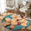 Artistic Round Abstract Multicolor Carpet, Non-Slip Floor Mat for Nursery