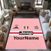 Juventus Customize Your Name Area Rug Perfect for Balcony Kitchen Bedrooms Entryway Antislip Carpet Office Home Decor Wedding Party Gift