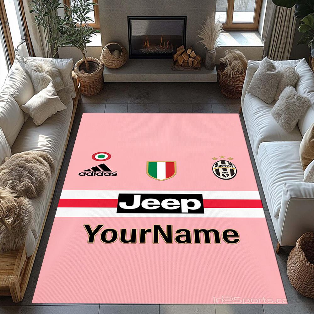 Juventus Customize Your Name Area Rug Perfect for Balcony Kitchen Bedrooms Entryway Antislip Carpet Office Home Decor Wedding Party Gift