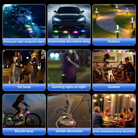Uzaktan Kumandalı Kablosuz LED Çakar Işıklar Su Geçirmez Şarj Edilebilir 500mAh Yüksek Parlaklıkta Flaş Araba Gece Uyarı Işıkları Araba Motosiklet Bisiklet için