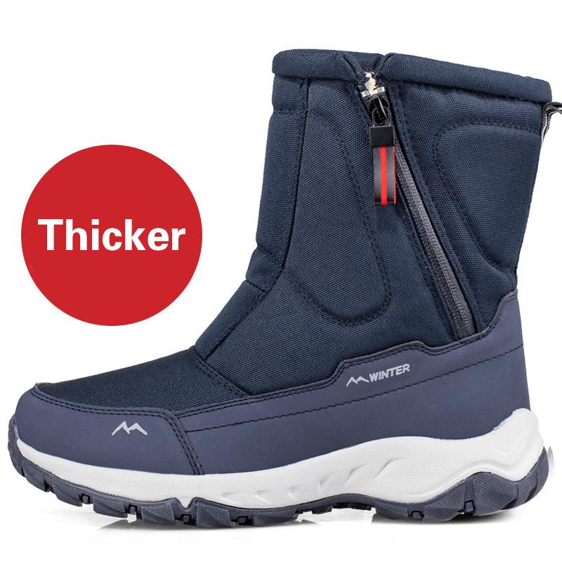 Herrenstiefel 2024 Winterschuhe Herren Schneestiefel Wasserdicht Rutschfest Dickes Fell Winterstiefel Für -40 Grad Reißverschluss Plateaustiefel Größe 40