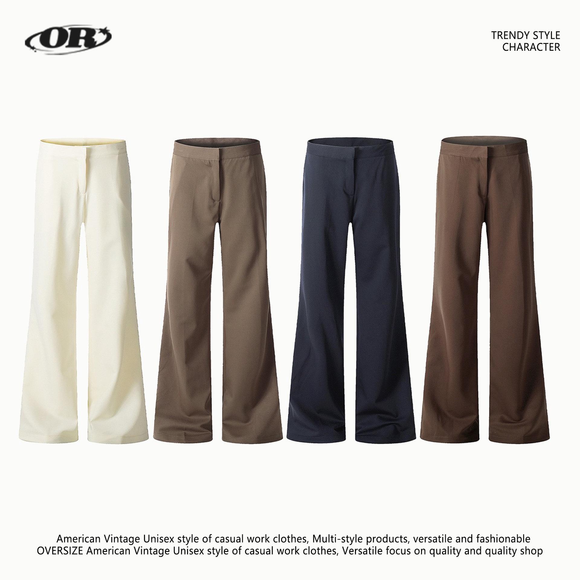 

OREETA Women s Slimming Solid Color High-End Flare Trousers Medium синій