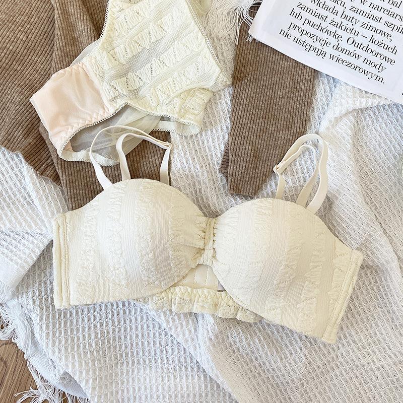 

Женское летнее тонкое нижнее белье на бретелях, нескользящее, с полуоткрытой чашкой, для маленькой груди, собирающее, предотвращающее отвисание, невидимое 32/70AB шампанского